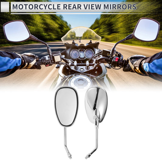 M10 Rear View Mirror for Motorcycle Handlebar Chrome Silver Tone Iron