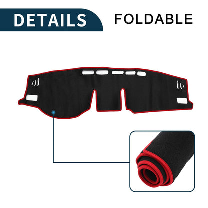 Dashboard Cover Mat for Toyota Raize A200A (2020-2023) - Black Red 1 Set