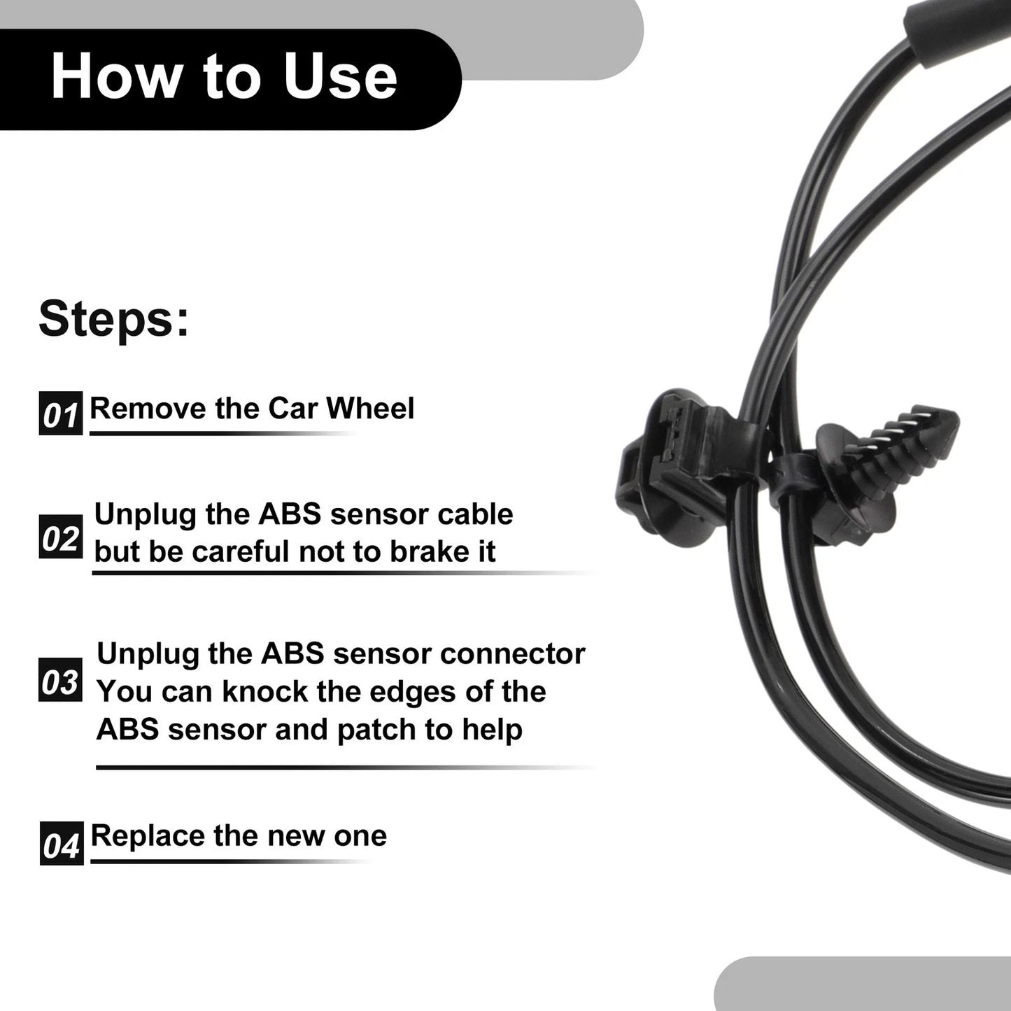 ABS Wheel Speed Sensor Kit Front Right for Dodge Avenger (2008-2014)