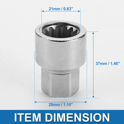 3/4-Inch Anti-Theft Wheel Lock Lugnut Removal Key Socket for Porsche