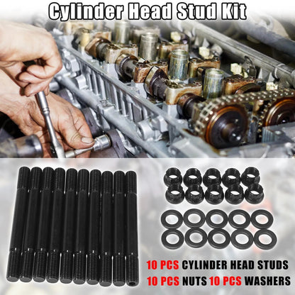 Black Metal Cylinder Head Stud Kit for Mitsubishi EVO8 EVO9 Eclipse (1994-2019)