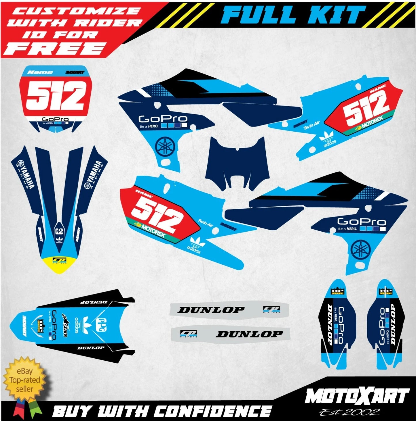Graphics Kit for Yamaha YZF 250 2019-2021 BOOST STYLE Stickers