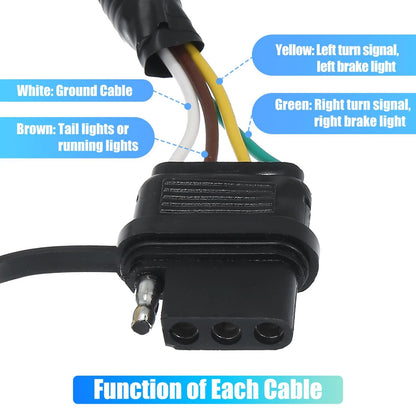4 Way Flat Trailer Wiring Harness Plug for Nissan Frontier, Xterra, Pathfinder (2005-2023)