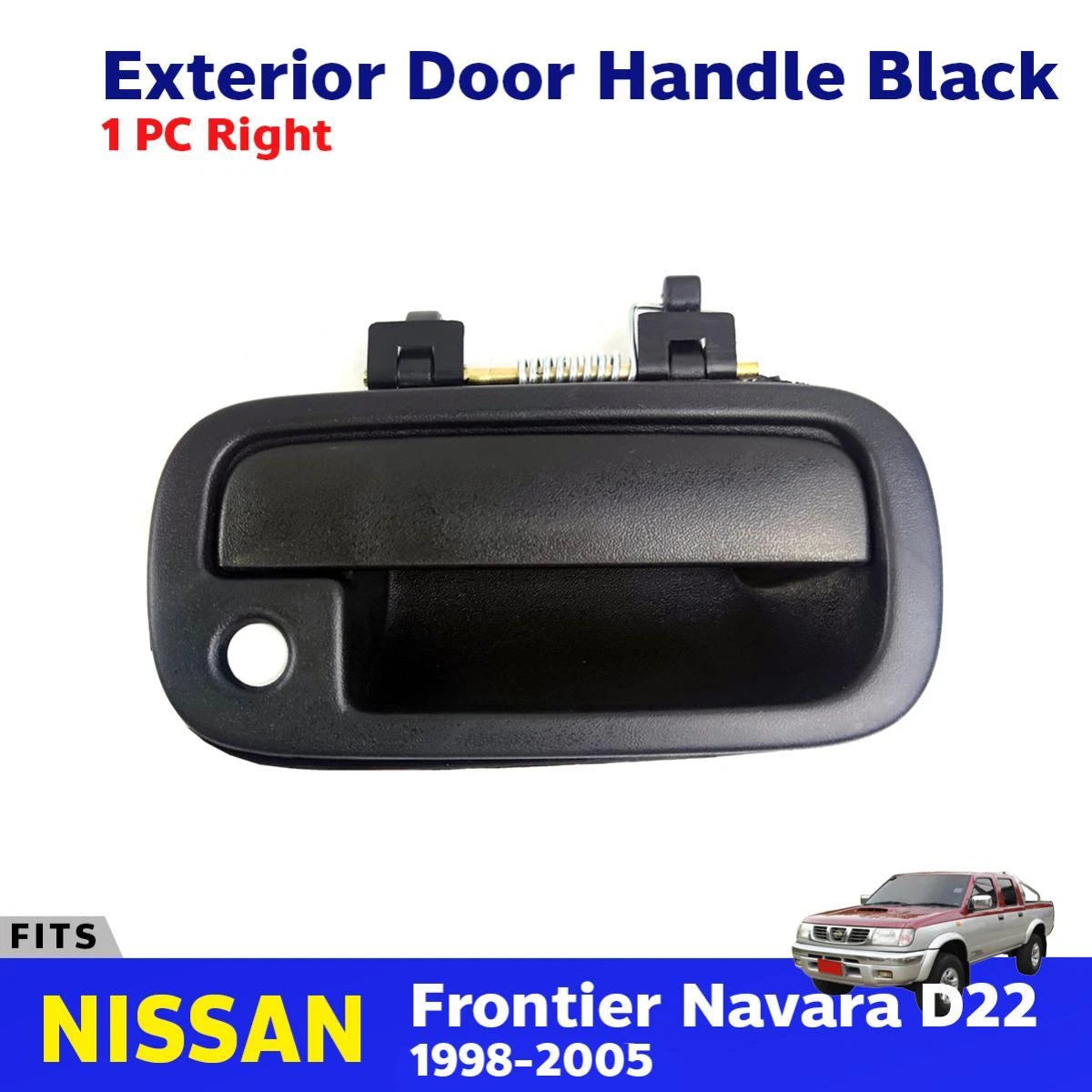 Exterior Door Handle Black RH Fits Nissan Frontier Navara D22 4D UTE 1998-05 D06