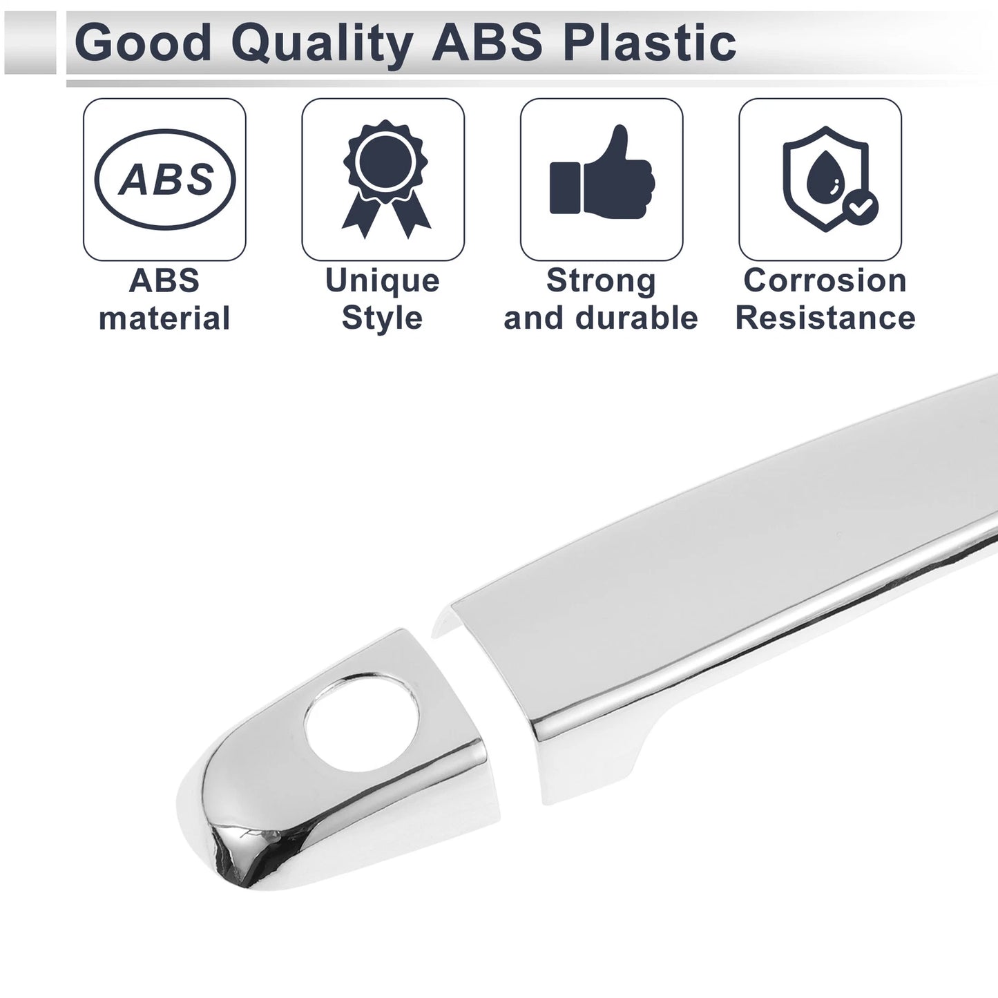 Door Handle Cover Trim for Toyota Highlander (2014-2019) Silver Tone