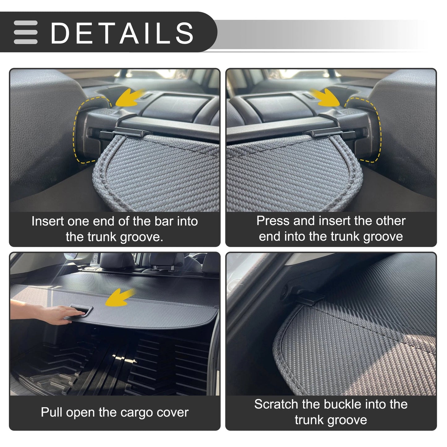 Retractable Cargo Cover Black for Honda CR-V (2017-2022)