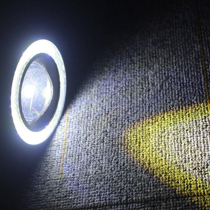 3" LED Fog Light Lamp for Car Projector - White Halo Angel Eye COB Ring Bulbs