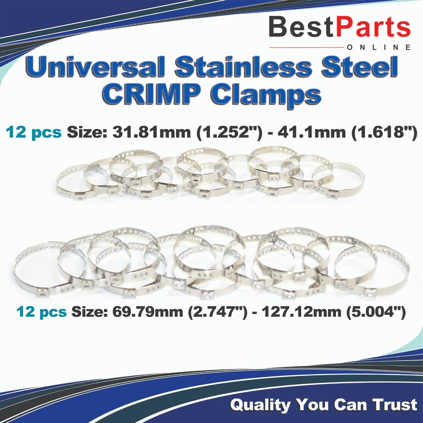 Clamps / 24 Pcs / Universal CV Boot Clamps Small & Large for Vehicles