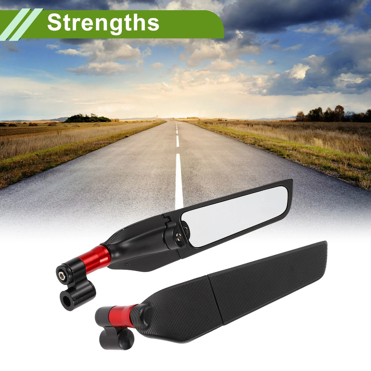 Rear View Mirror / 1 set / Polygonal Shape Red Aluminum Alloy for Motorcycle