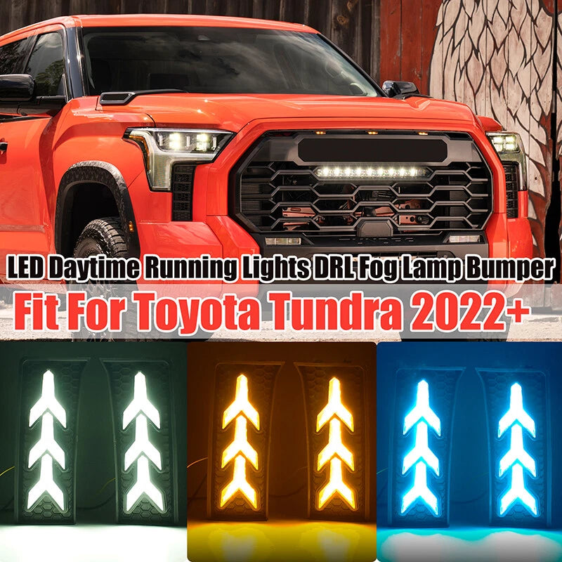 Daytime Running Lights & Turn Signal Fog Lamp LED for 2022-2023 Toyota Tundra