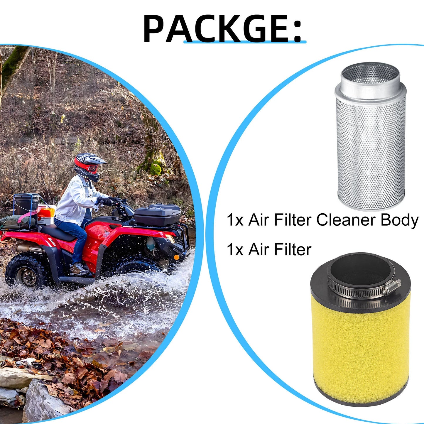 Air Filter w/ Cleaner Body for Honda Rancher 420 TRX420 2007-2014