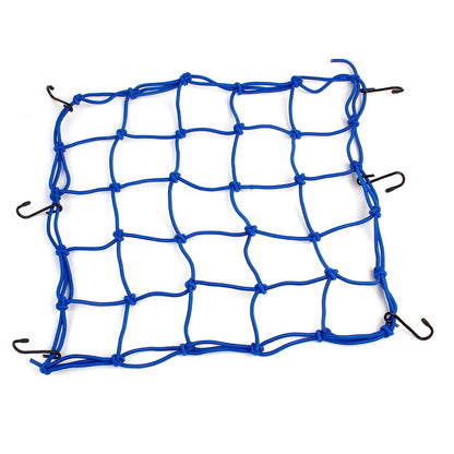Blue Nylon Rubber 6 Hook Luggage Package Cargo Flexible Net for Motorcycle