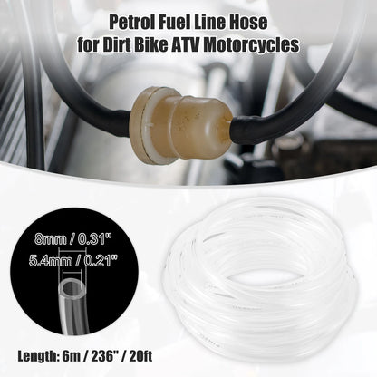 Vent Line Hose for Motorcycle Dirt Bike Fuel Tube 0.31'' x 20ft Clear