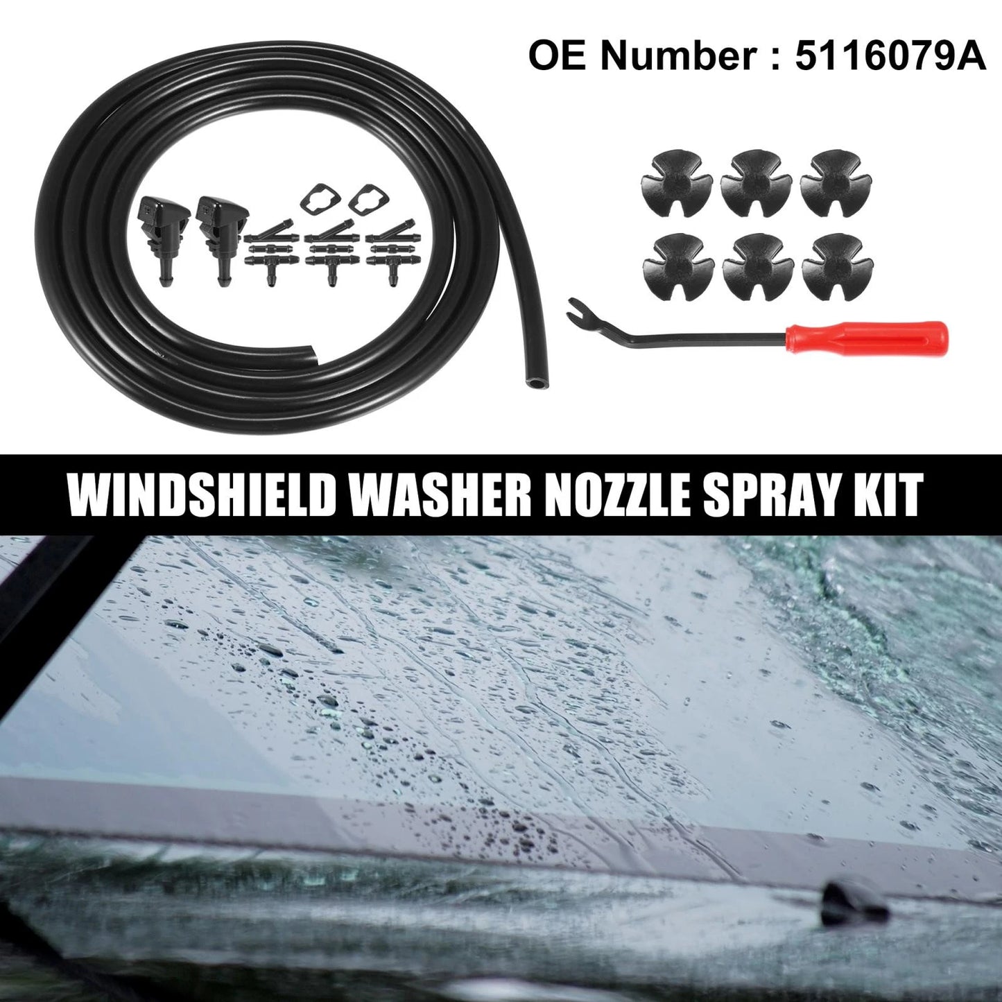 21 x Front Windshield Washer Nozzle Kit for Dodge Avenger (2008-2011)