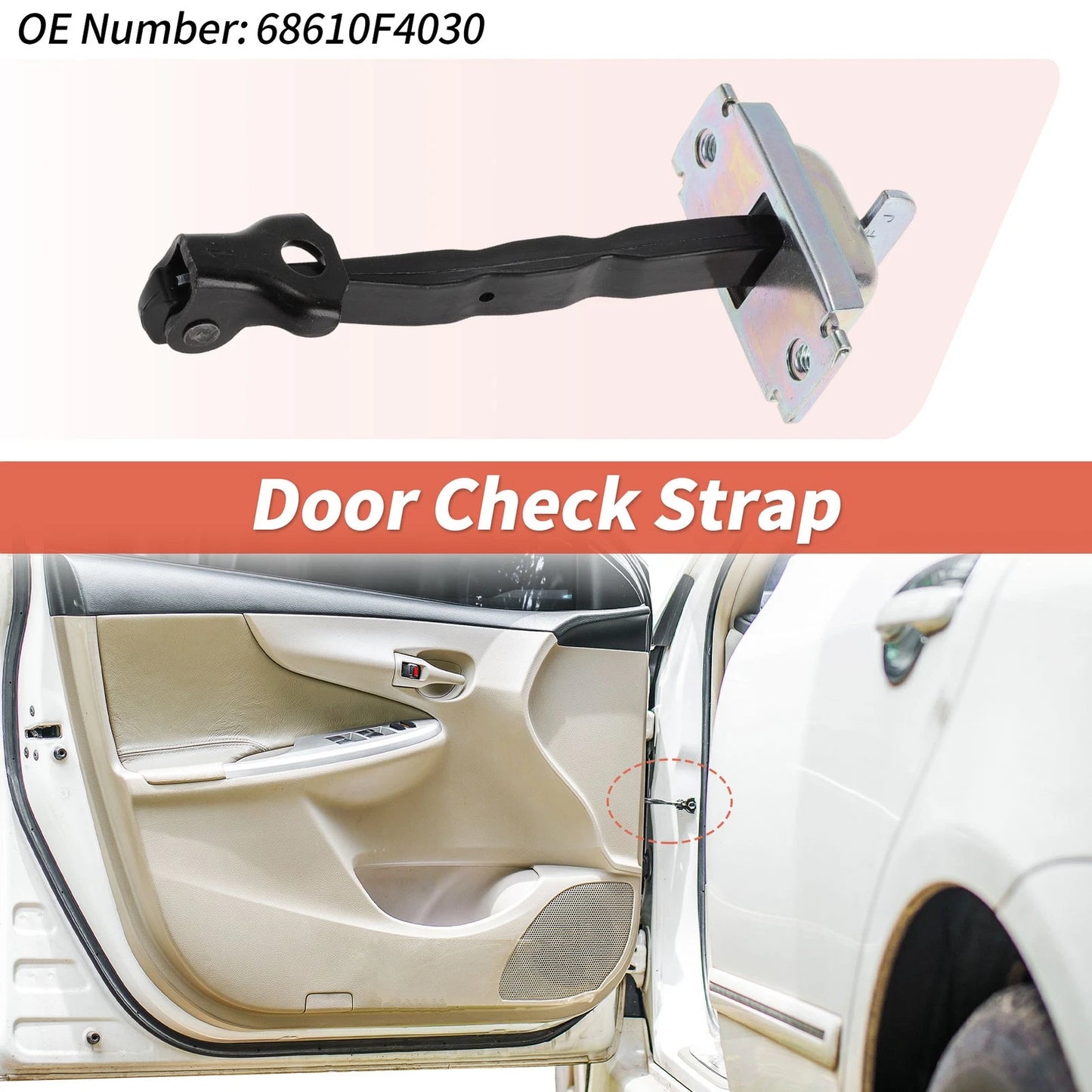 2 x Door Check Strap for Toyota CH-R (2016–2024)