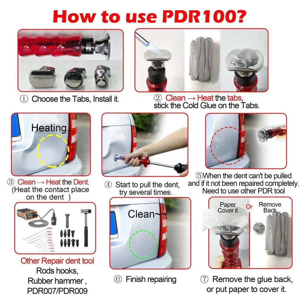 Slide Hammer Dent Puller with Accessories for Automotive Repair Tool
