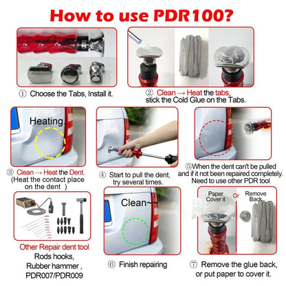 Slide Hammer Dent Puller with Accessories for Automotive Repair Tool