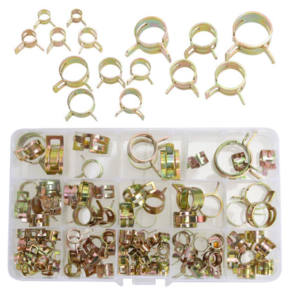 115Pcs 6-22mm Spring Clip Hose Pipe Clamps for Fuel Water Line Tubes