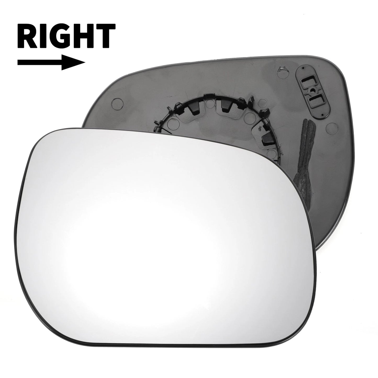 Right Side White Mirror Glass w/ Back for Toyota Verso (2009-2012)