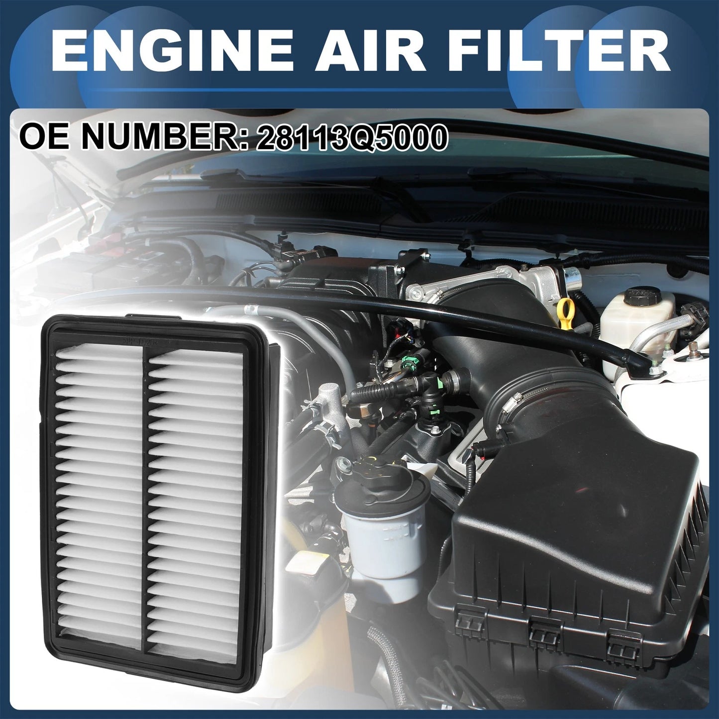 Engine Air Filter for Kia Seltos (2021-2024) 1 Pcs Long Life