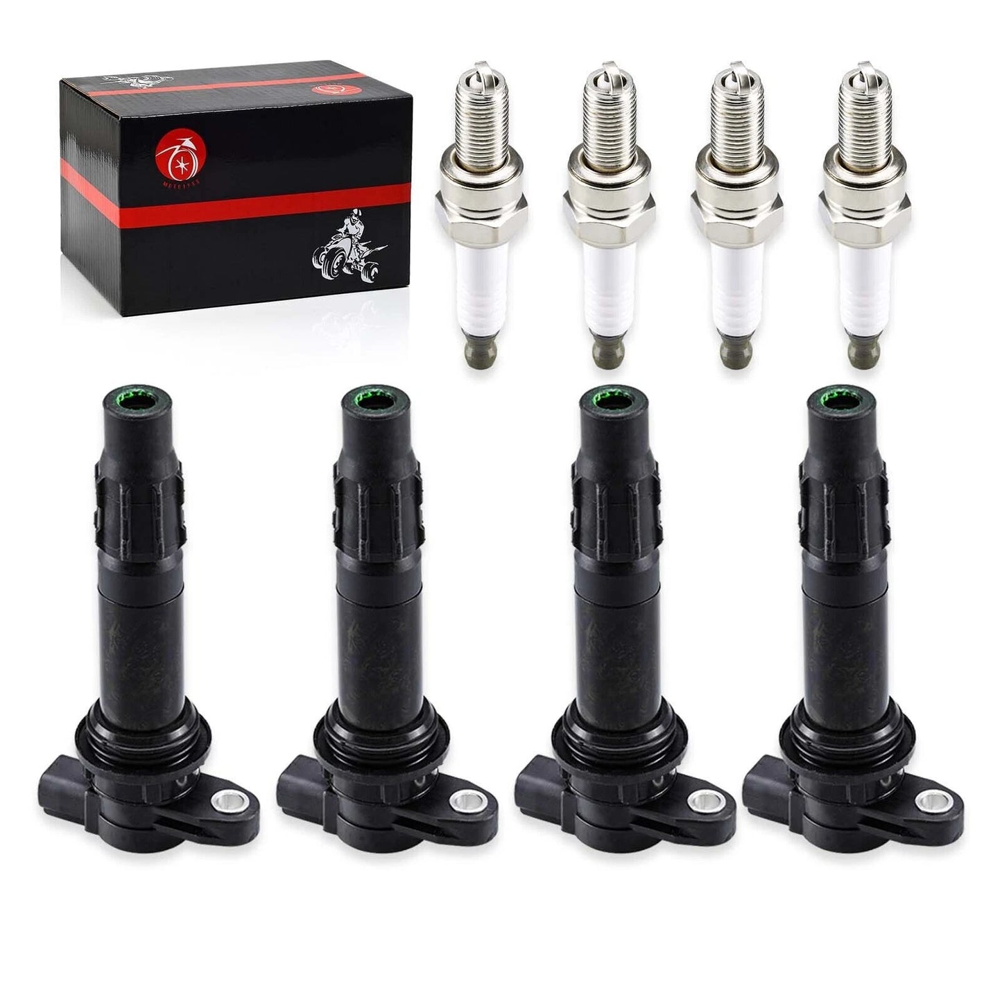 Ignition Coils 4Pcs for Yamaha WaveRunner FX/FX1000 HO 2004-2008 with Spark Plug