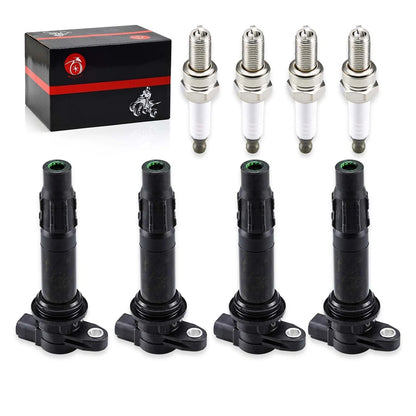 Ignition Coils 4Pcs for Yamaha WaveRunner FX/FX1000 HO 2004-2008 with Spark Plug