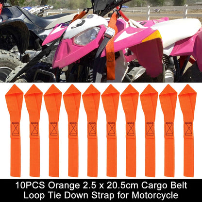10PCS Cargo Belt Loop Tie Down Strap for Motorcycle