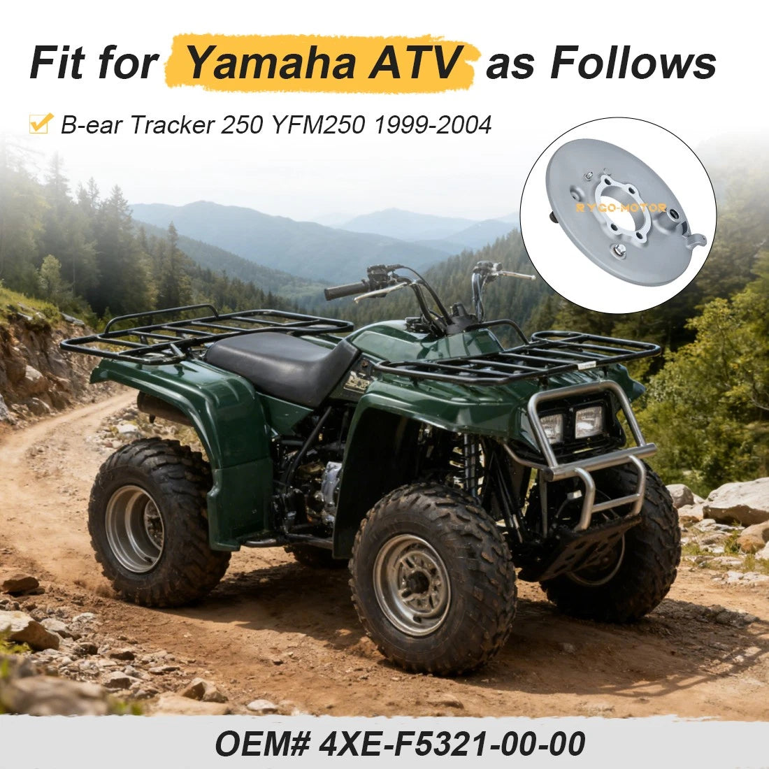 Rear Brake Drum Plate for Yamaha Bear Tracker 250 YFM250 (1999–2004)