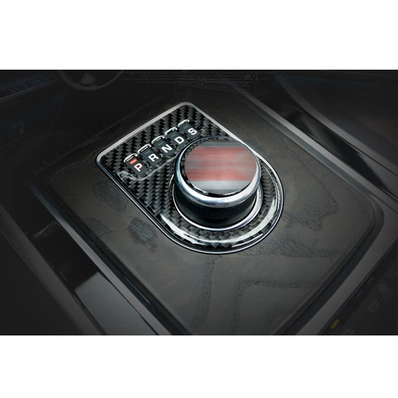 Car Carbon Fiber Gear Shift Knob Cover Trim fit For Jaguar XE XF XJ F-PACE