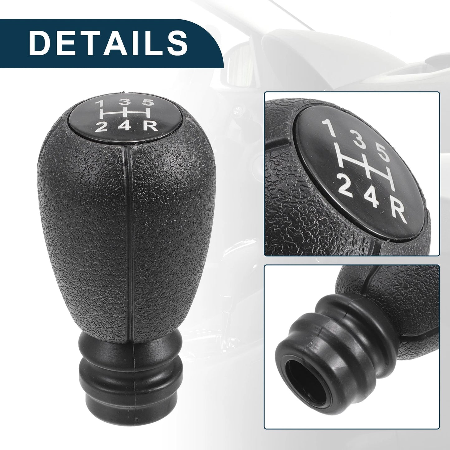 5 Speed Manual Gear Shifter Knob for Peugeot 306 (1994-2002) Black White