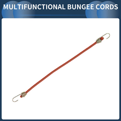 10 x 25cm Adjustable Mini Rope Bungee Cords w/ Buckle for Luggage - Orange