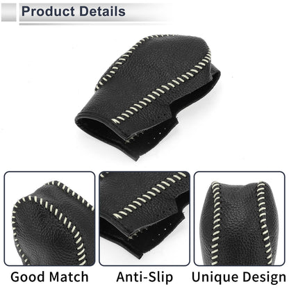 Pebbled Gear Shift Knob Cover 1 Pc Black Beige Faux Leather for Ford Fusion (2013-2020)