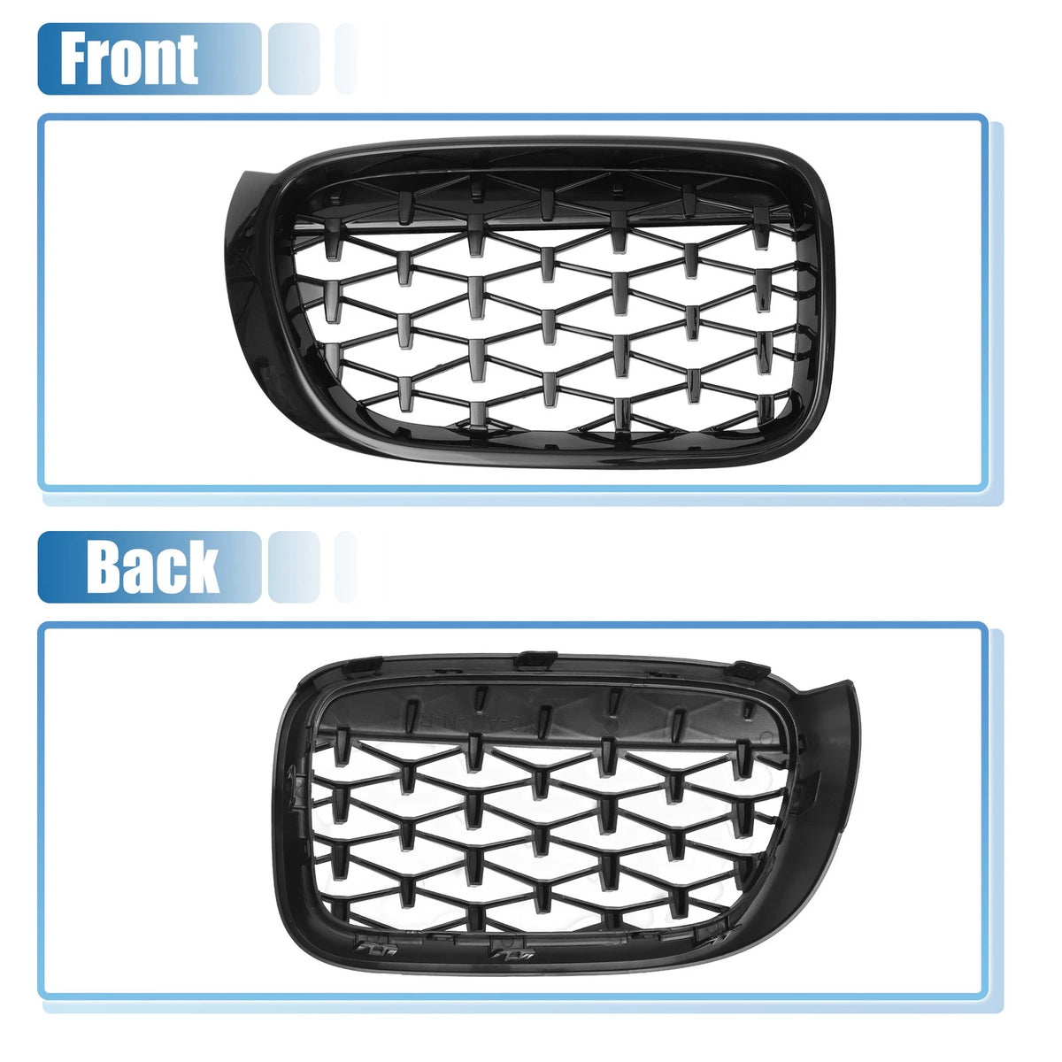 Front Hood Bumper Grille for BMW X3 F25 (2014-2017) - 1 Pair Diamond Star