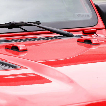 Red Engine Hood Hinge Covers for Jeep Wrangler JL Gladiator JT (2018-2023)