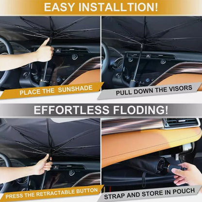 Foldable Windshield Sun Shade Visor Cover for Car (Universal Fit)