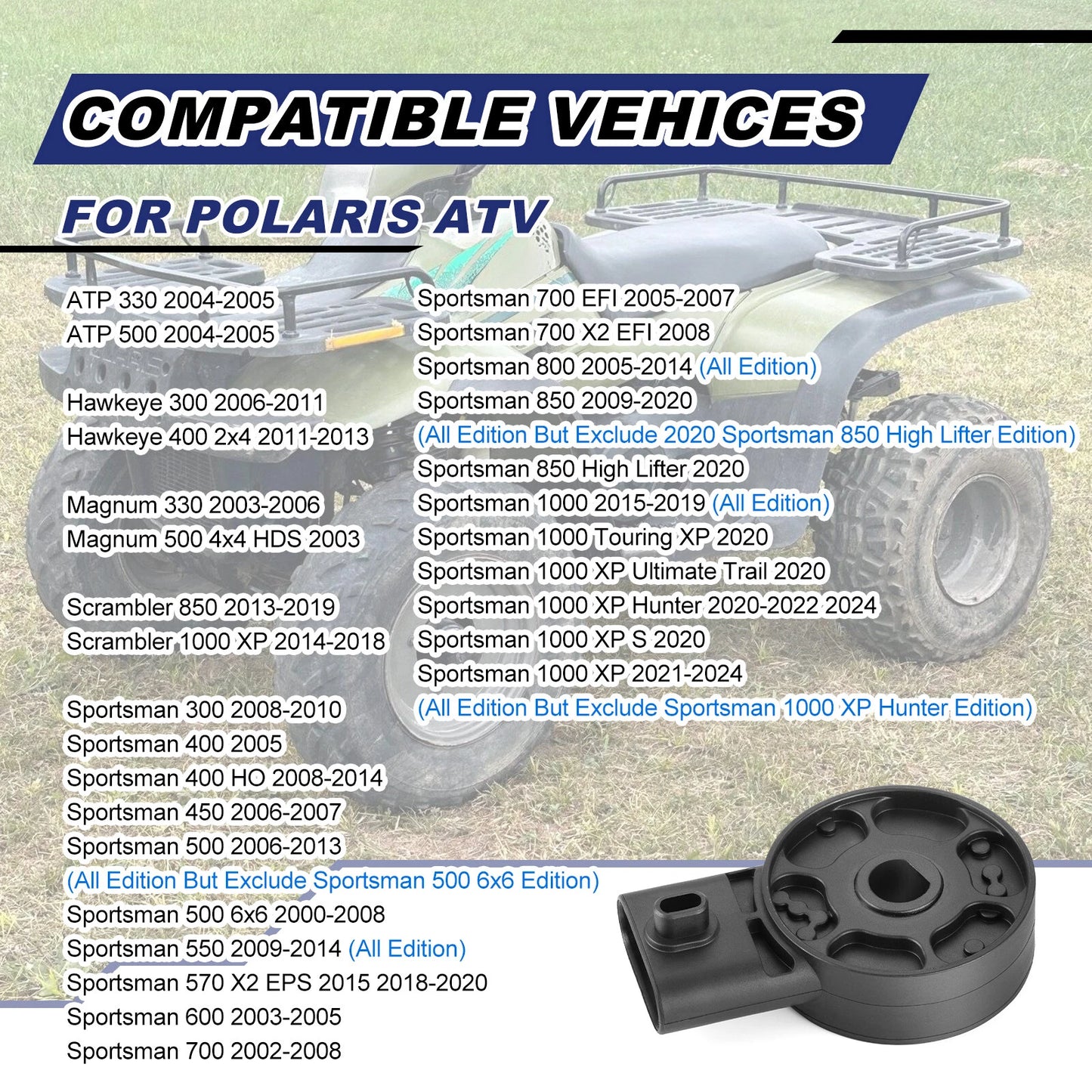 Rotary Gearcase Switch 6 Pin for Polaris ATP 330 500 4X4 (2004–2005)