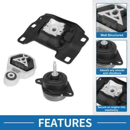 Engine Motor Trans Mount Set for Ford Explorer 2.0L 2.3L (2012-2019)