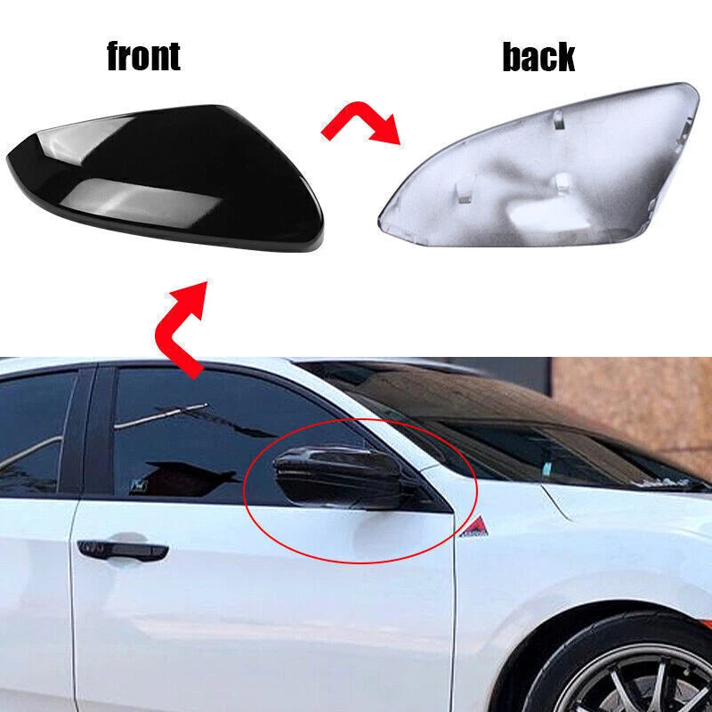 Left Side Mirror Cap Cover Black for Honda Civic (2016-2019)