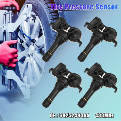 4 x Tire Pressure Monitoring System Sensors 433MHz for Jeep Compass (2017-2023)