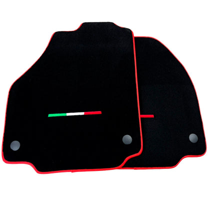 Floor Mats for Ferrari 458 Italia Black Tailored Carpets Set with Red Trim