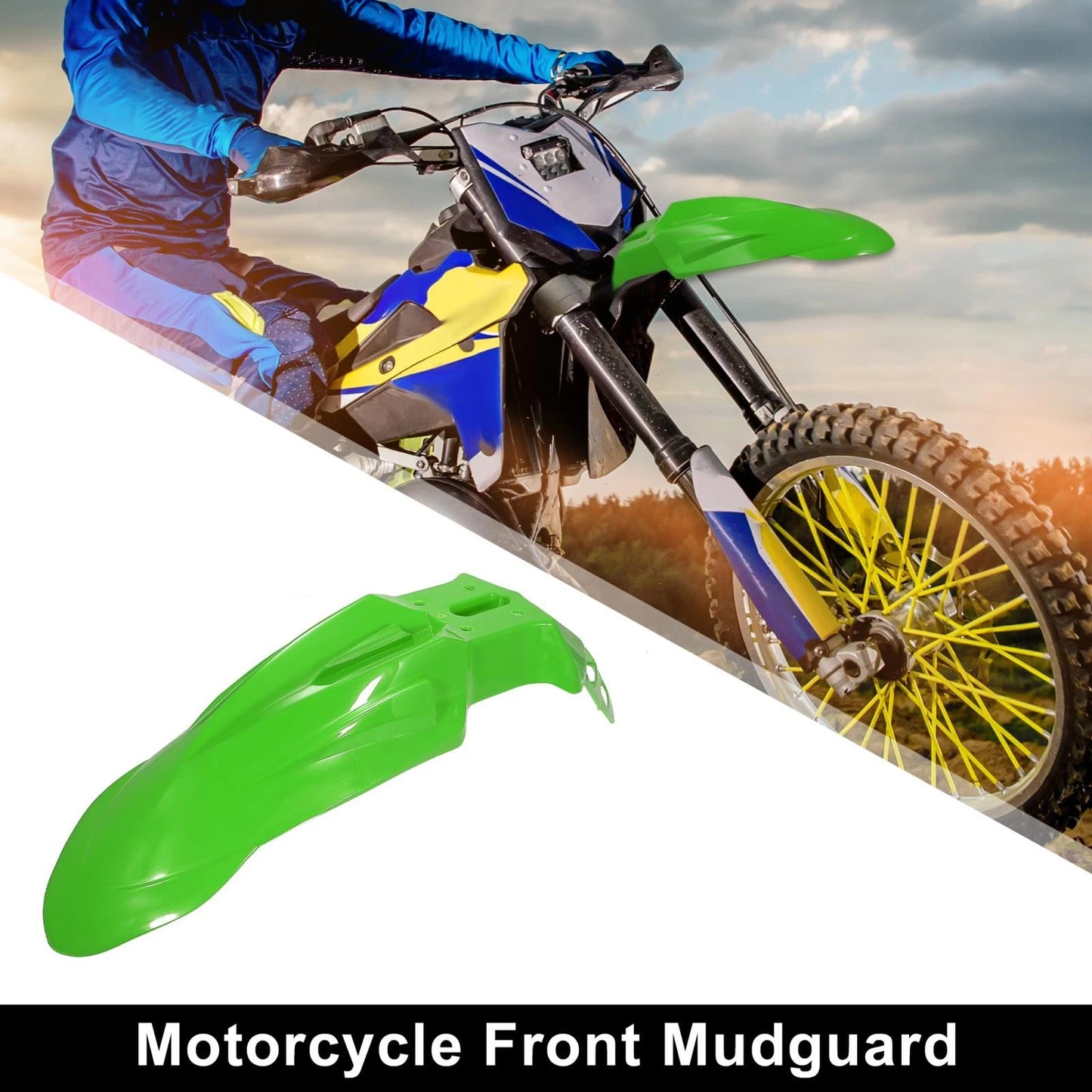Front Fender Dirt Bike Mudguard for Motorcycle Motocross Off Road Green
