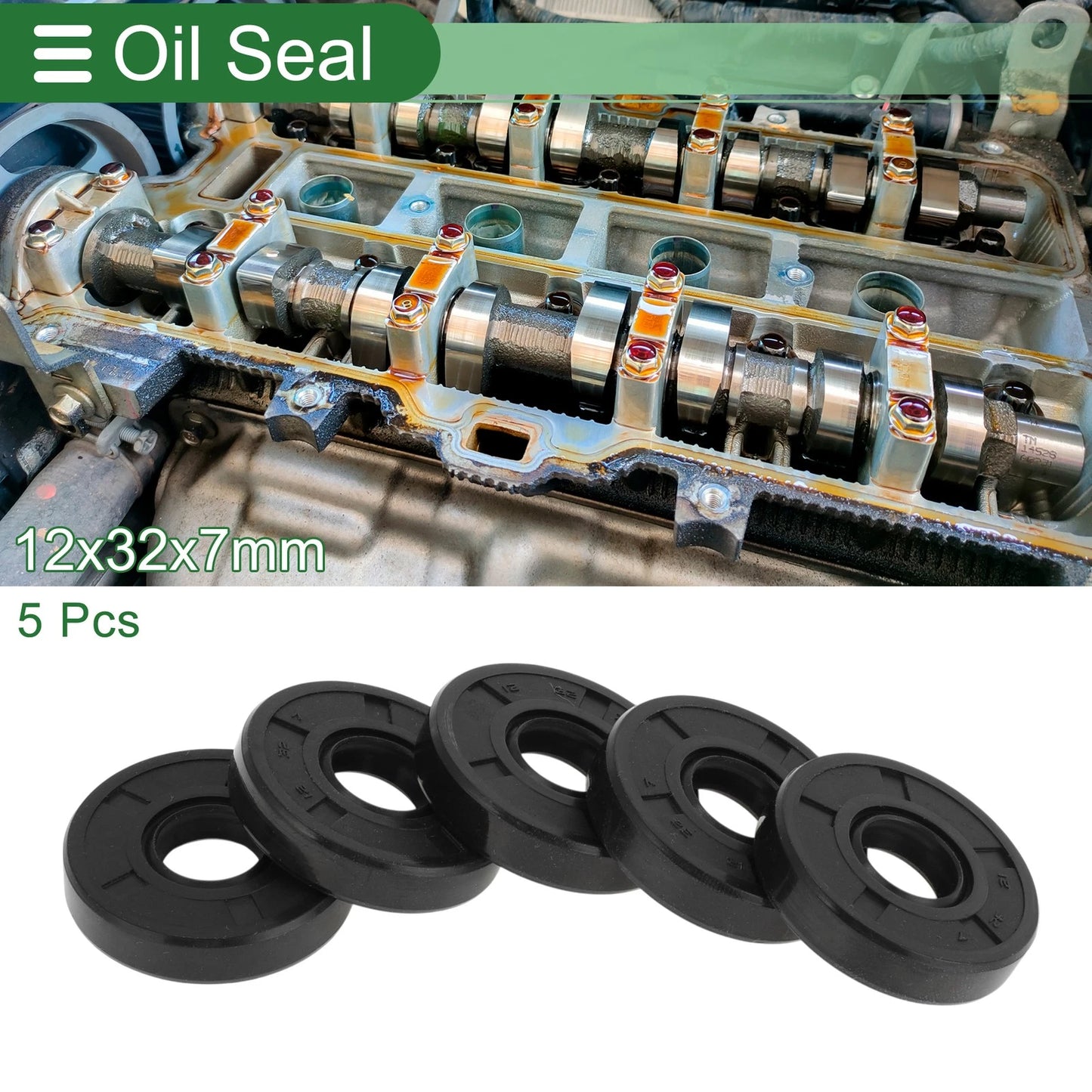Oil Seal / 12x32x7mm / Seal Ring Rotary Shaft Seal NBR Rubber 5 Pcs for Make Model