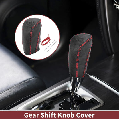 Red Faux Leather Gear Shift Knob Cover for Ford Fiesta (2009-2012)