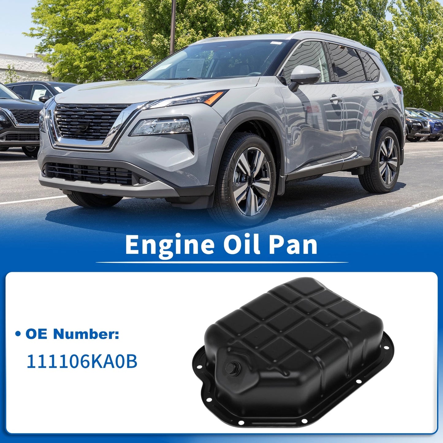 Engine Oil Pan Sump with Drain Plug for Nissan Pathfinder (2017-2020)