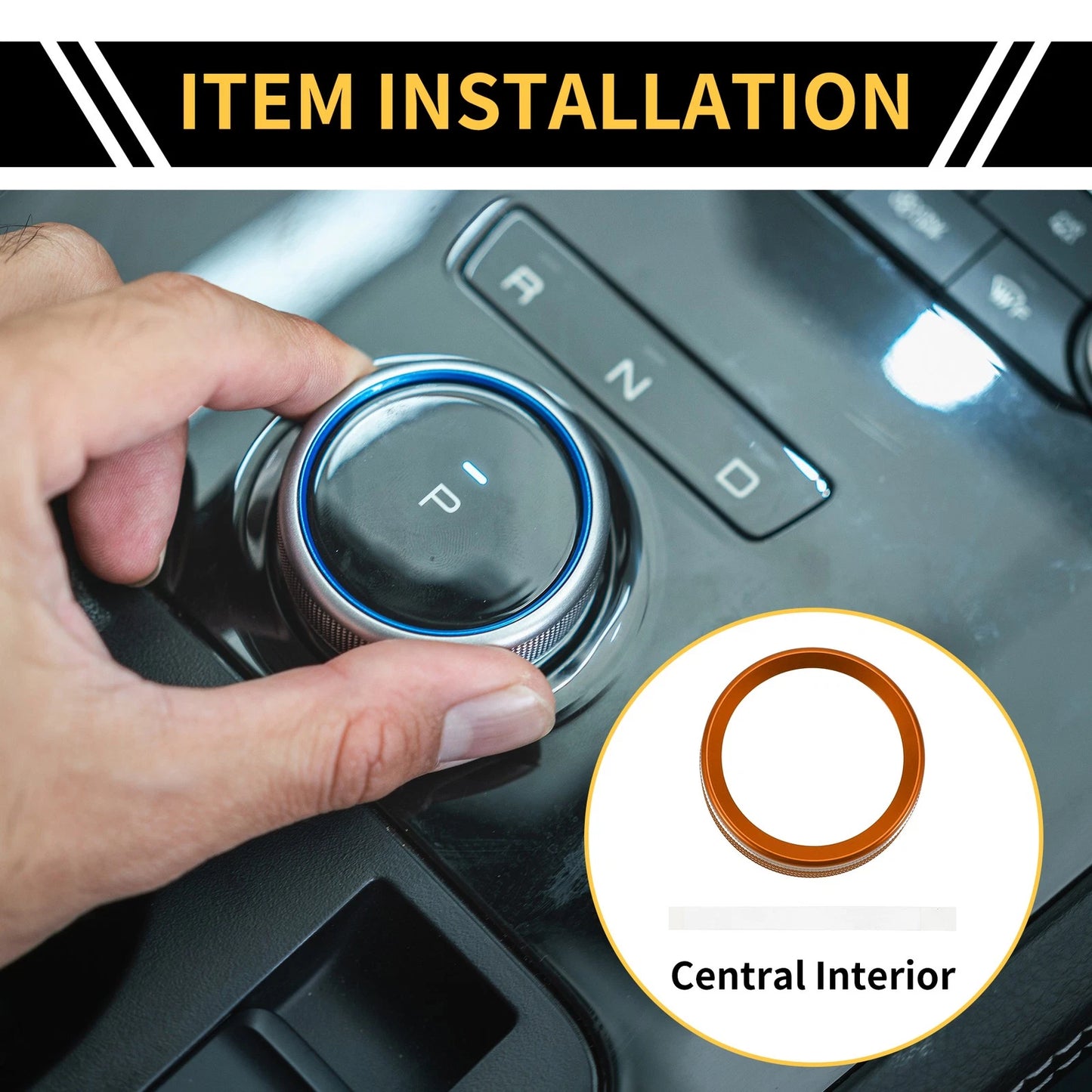 Gear Shift Control Knob Cover Ring for Ford Maverick (2022) - Orange 1 x