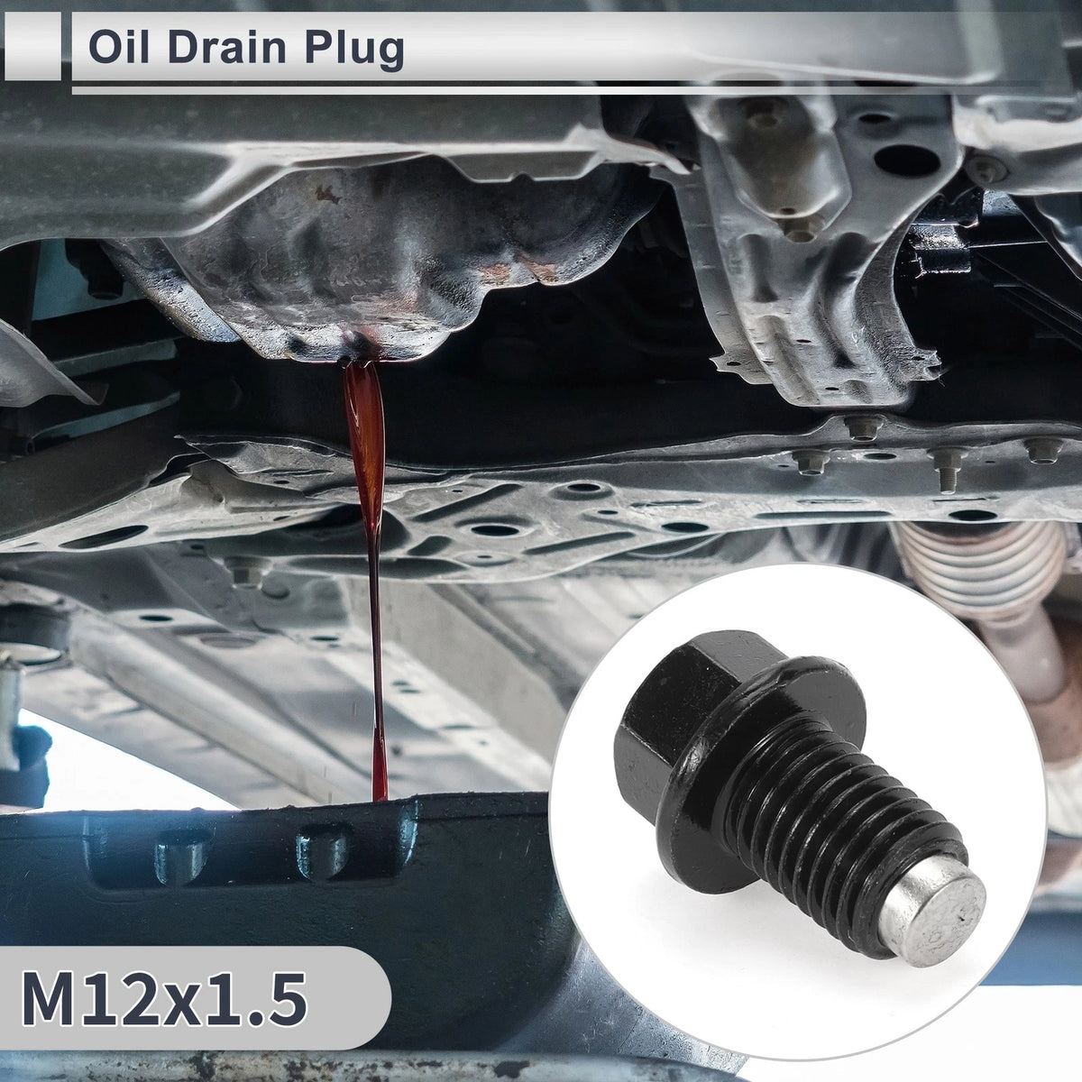 1 Set M12x1.5 Oil Drain Plug with Gasket for Car Motorcycle