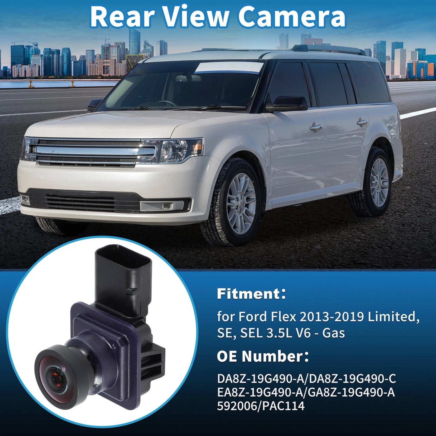 Rear View Camera for Ford Flex Limited/SE/SEL 3.5L (2013-2019)