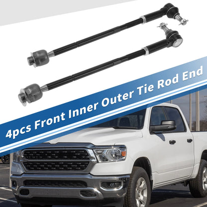 4x Front Inner Outer Tie Rod End Link for Dodge Ram 1500 (2011-2015)