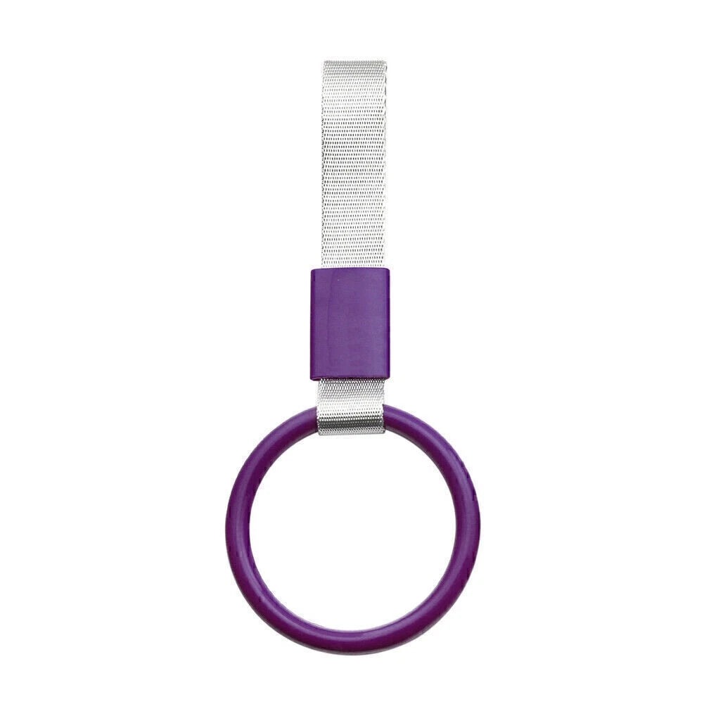 Round Purple JDM Tsurikawa Ring Handle Strap Charm for Subway Train & Bus