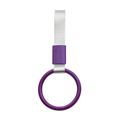 Round Purple JDM Tsurikawa Ring Handle Strap Charm for Subway Train & Bus